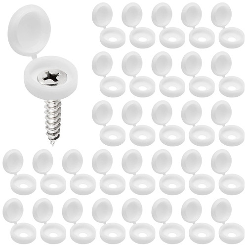 100pcs white plastic hinged - white,
